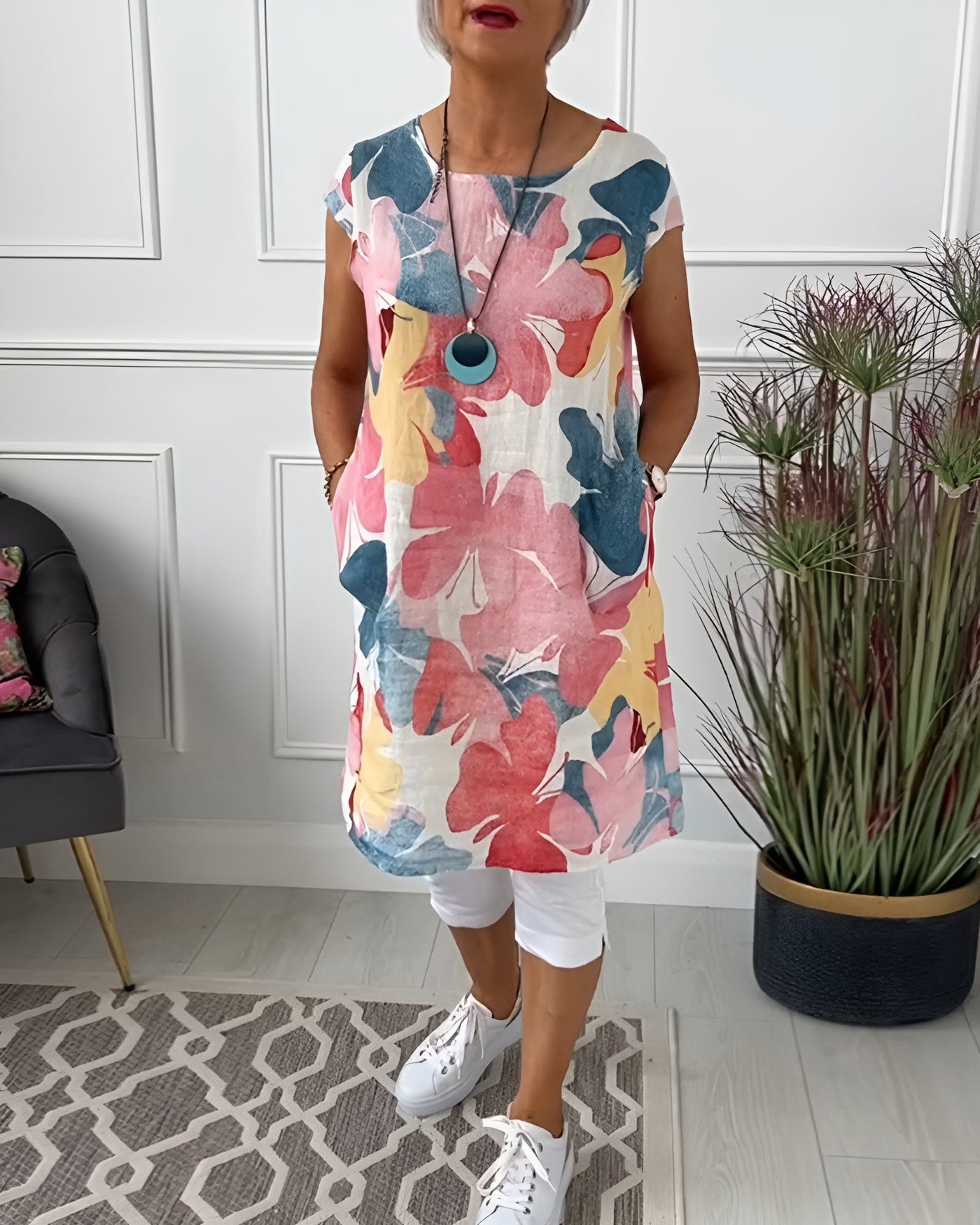 Maureen - Casual lange bloemenjurk