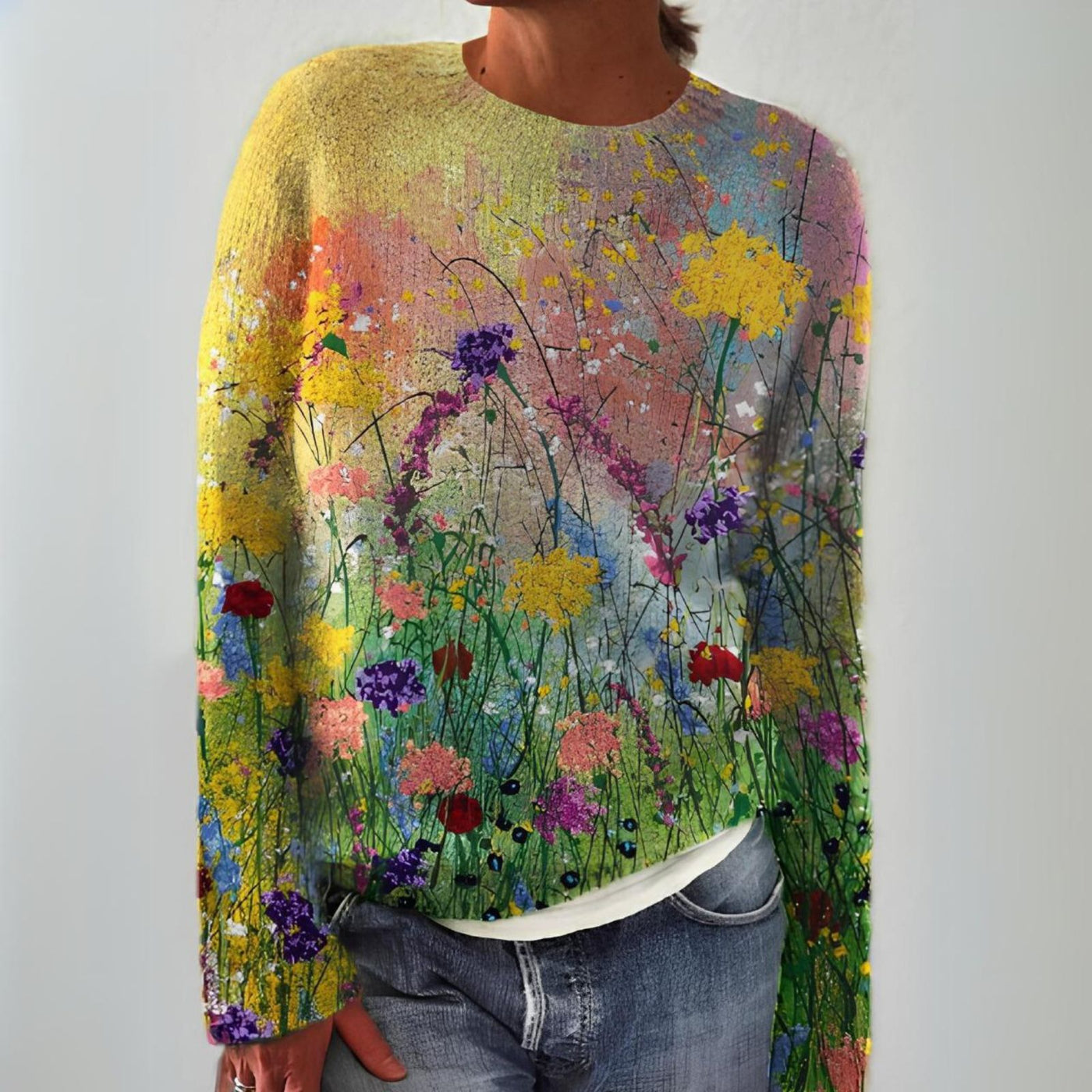 Martha - Knitted floral sweater