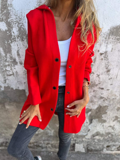 ELISA | Casual single-breasted blazer met capuchon